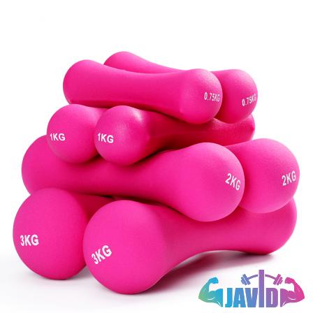 5 Various Sizes of Dumbbell Set in The Small Gym